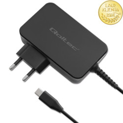 Ładowarka QOLTEC GaN POWER PRO USB-C 100W  5-20V  3-5A  Laptop, Smartfon, Czarna