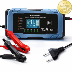 Prostownik QOLTEC, Inteligentna Mikroprocesorowa Ładowarka 12V/15A | Funkcja Regeneracji