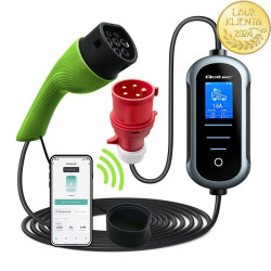 Ładowarka Do Samochodu Elektrycznego 11kW Mobilna EV Typ2 QOLTEC 400V Wi-Fi Tuya, Smart Life, LCD Przenośna 5m