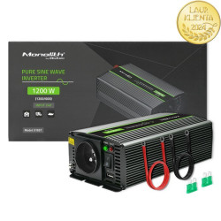 Przetwornica Napięcia QOLTEC 24V/230V Monolith 600W/1200W Czysty Sinus