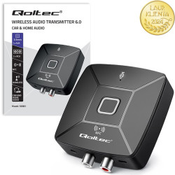 Transmiter Odbiornik Audio HiFi QOLTEC Bluetooth 6.0 | NFC | 2 x RCA | 1 x AUX | Jack 3,5mm