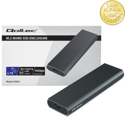 Obudowa Na Dysk M.2 SSD QOLTEC Aluminiowa, USB-A | USB-C 3.1 Gen. 2 Grafitowa