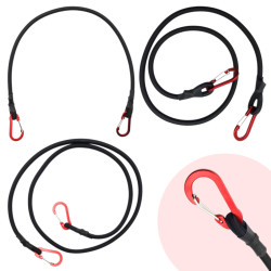 LINKA DO MOCOWANIA BAGAŻU ZESTAW 3 sztuk 60cm, 90cm, 120cm karabińczyk