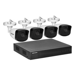 Zestaw monitoringu 4 kamer IP tubowe 4MPX IP67, rejestrator POE, HIKVISION