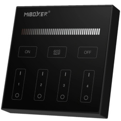 Panel LED 4-Strefowy, Pilot Mono B1B Bezprzewodowy Mi-Light, Ściemniacz, Czarny