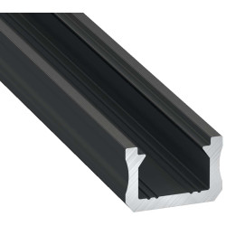 Profil LED Typ X Czarny Slim 2,02m Anodowany, Wąski, Do Taśm Ledowych, Polski producent LUMINES