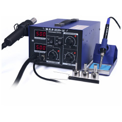 Stacja lutownicza HOTAIR i lutownica grotowa 75W 2w1 WEP 852D+SE 640W 100-500C Kompresor