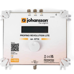 Wzmacniacz UHF/VHF Johansson KIT6714 Profino Revolution Lite + Zasilacz, Sterowany cyfrowo