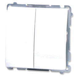 Włącznik Podwójny 230V Modułowy, Biały SIMON BASIC BMW5.01/11, Wyłącznik 2x Jednobiegunowy