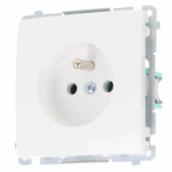 Gniazdo Pojedyncze 230V/16A Modułowe, Z Uziemieniem, SIMON BASIC, Białe BMGZ1.01/11