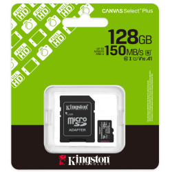 Karta pamięci micro SDXC 128G KINGSTON z adapt. 150MB/s  Canvas Select+ G3