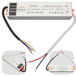 Zasilacz ZI LED 24V/2,5A IP67 Al 60W Impulsowy-Zasilacze i Transformatory