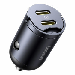 Ładowarka Samochodowa USB Baseus Tiny Star 30W, 2 x USB-C, Czarna