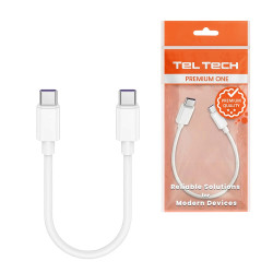 Kabel USB-C Wtyk-Wtyk 0,3m TELTECH Biały, 30cm, 100W