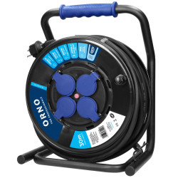 Przedłużacz zwijany 30m 3x2,5mm na bębnie, gumowy olejoodporny, IP44