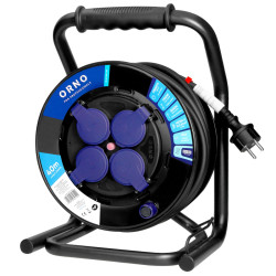 Przedłużacz zwijany 40m 3x2,5mm na bębnie, gumowy olejoodporny, IP44