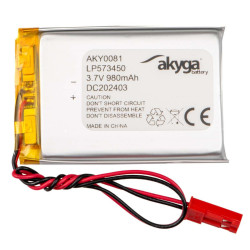Akumulator litowo-polimerowy Akyga AKY0081 LP573450 Li-Po 3,7V 980mAh PCM JST 2.54 2Pin, Przewód 150mm