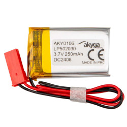 Akumulator litowo-polimerowy Akyga AKY0106 LP502030 Li-Po 3,7V 250mAh PCM JST 2.54 2Pin, Przewód 150mm