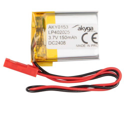 Akumulator litowo-polimerowy Akyga AKY0153 LP402025 Li-Po 3,7V/150mAh PCM JST 2.54 2Pin, Przewód 150mm