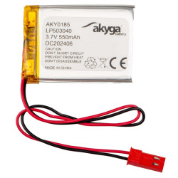 Akumulator litowo-polimerowy Akyga AKY0185 LP503040 Li-Po 3,7V 550mAh PCM JST 2.54 2Pin, Przewód 150mm