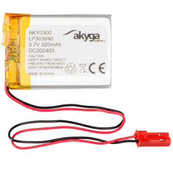 Akumulator litowo-polimerowy Akyga AKY0300 LP303040 Li-Po 3,7V 320mAh PCM JST 2.54 2Pin, Przewód 150mm
