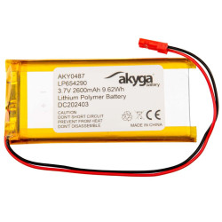 Akumulator litowo-polimerowy Akyga AKY0487 LP654290 Li-Po 3,7V 2600mAh PCM JST 2.54 2-Pin, Przewód 150mm