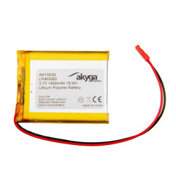 Akumulator litowo-polimerowy Akyga AKY0535 LP405063 Li-Po 3,7V 1400mAh PCM JST 2.54 2-Pin, Przewód 150mm