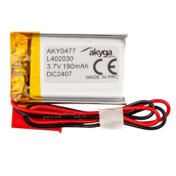 Akumulator litowo-polimerowy Akyga AKY0477 LP402030 Li-Po 3,7V 190mAh PCM JST 2.54 2Pin, Przewód 150mm