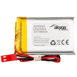 Akumulator litowo-polimerowy Akyga AKY0563 LP653454 Li-Po 3,7V 1400mAh PCM JST 2.54 2Pin, Przewód 150mm