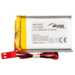 Akumulator litowo-polimerowy Akyga AKY0620 LP523450 Li-Po 3,7V 900mAh PCM JST 2.54 2Pin, Przewód 150mm