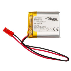 Akumulator litowo-polimerowy Akyga AKY0622 LP883440 Li-Po 3,7V 1200mAh PCM JST 2.54 2-Pin, Przewód 150mm