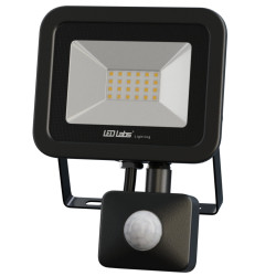 Halogen LED 20W + sens. NW IP44 z czujnikiem PIR, LED LABS slim PIR-Oświetlenie