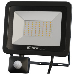 Halogen LED 50W + Sensor NW IP44 z czujnikiem PIR, LED LABS slim PIR-Oświetlenie