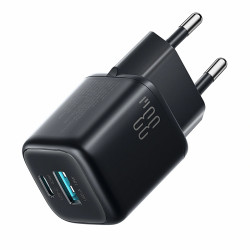 Ładowarka Sieciowa Joyroom JR-TG7 33W USB-A + USB-C, Kabel USB-C 1m, Czarna