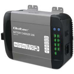 Prostownik, Inteligentna Ładowarka 20A 12V Monolith QOLTEC Do Akumulatorów LiFePO4, AGM, GEL, SLA