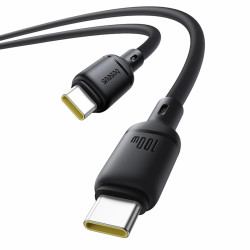 Kabel USB-C Wtyk-Wtyk 1m Baseus Silky Series 100W, Czarny