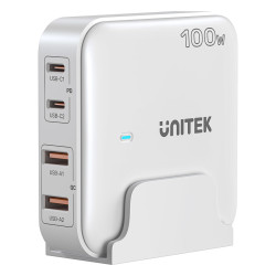 Ładowarka Sieciowa Biurkowa UNITEK GaN 100W 2xUSB, 2xUSB-C