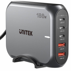 Ładowarka Sieciowa UNITEK 188W Gan  2xUSB-A  3xUSB-C