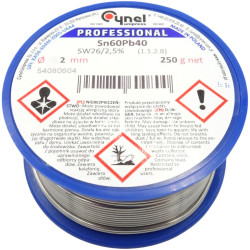 Spoiwo LC60-SW26  2,0mm  0,25kg Cyna lutownicza do lutowania Cynel Polska-Narzędzia Warsztatowe i Wyposażenie