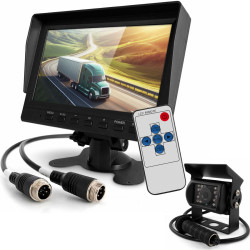 Monitor LCD-TFT 7" HD + 1x KAMERA BUS FHD ZESTAW COFANIA  AHD z kablem 15m x1, 12V 24V