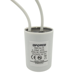 KONDENSATOR ROZRUCHOWY 0,68uF 450V MKP-SL7A DO POMPY kable 28x40mm dmuchawy pieca wentylatora