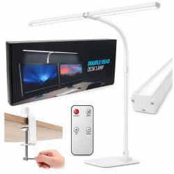 Lampa kreślarska LED biała 2w1 PRO biurkowa podstawa + uchwyt blatu