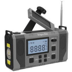 Radio Solarne, Przenośne Radio Awaryjne SOS, Powerbank 10000mAh, Latarka, Dynamo, Kruger&Matz KM0838