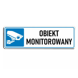 Naklejka obiekt monitorowany niebieska mała 29x9cm