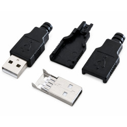 Wtyk USB A na kabel z osłoną-Podzespoły Elektroniczne