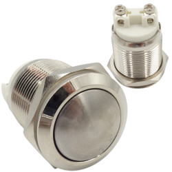 Przycisk PW19PW/B metal/19mm/2p NO wandaloodporny bistabilny 2A/250V-Podzespoły Elektroniczne