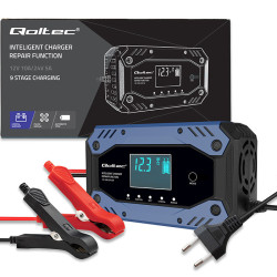 Prostownik QOLTEC, Inteligentna Mikroprocesorowa Ładowarka 12V/24V 10A | Funkcja Regeneracji