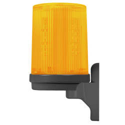 Lampa LED Pomarańczowy Klosz Walec PROXIMA, Z Uchwutem Do bram z  Anteną 433MHz, Zasilanie 12-24V/230, Ostrzegawcza, Kogut