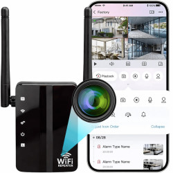 MINI KAMERA WE WZMACNIACZU WIFI WFWE27 ukryta, szpiegowska, detektywistyczna