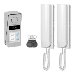 Zestaw domofonowy ATIN MULTI biały 2 żyłowy RFID 2 rodzinny